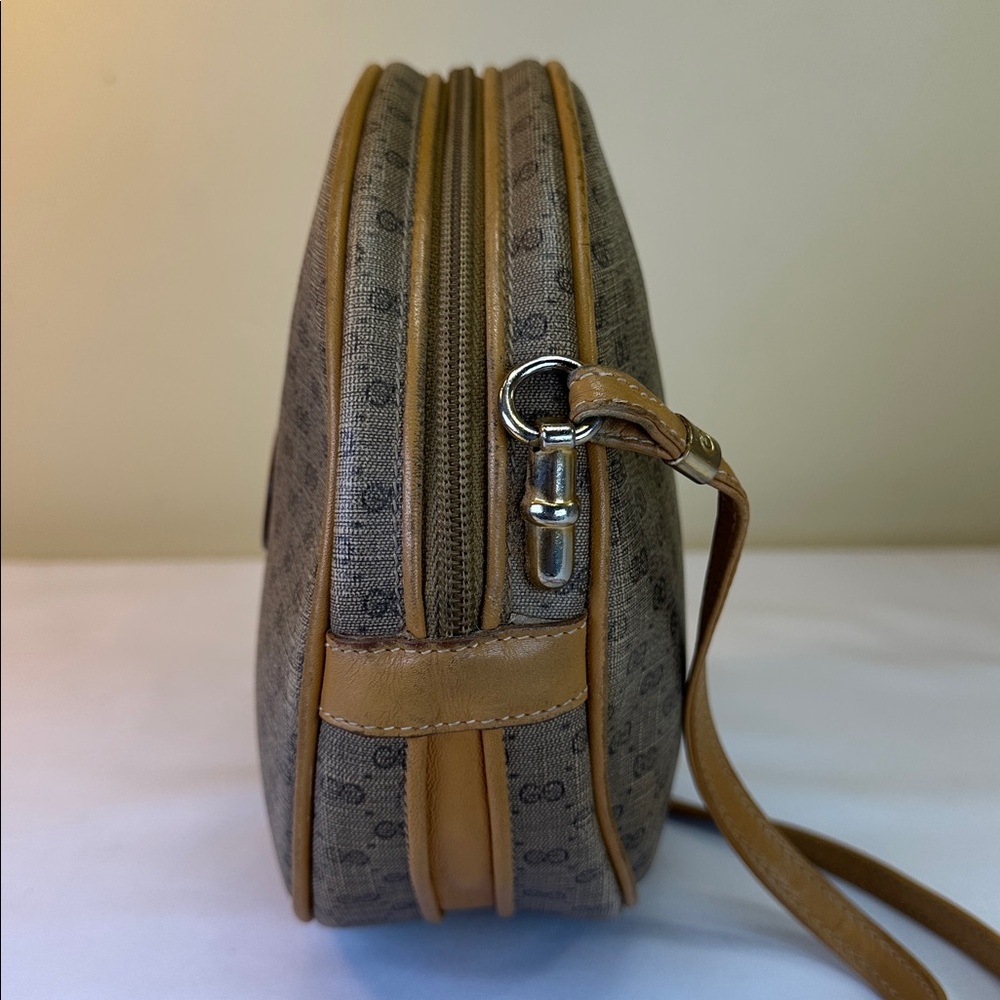 Gucci Monogram RARE Vintage 1980’s Micro GG Round Ophidia Canteen Made in Italy - Picture 6 of 14